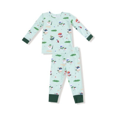 Golf Pros - Green -l/s Loungewear Set