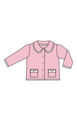 French Terry Sport - Varsity - Pink - Tweed Style Jacket W/ Bow Pockets