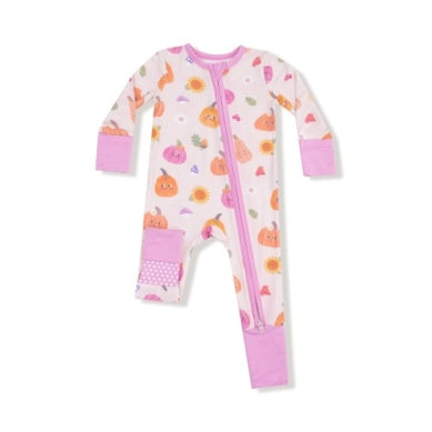 Autumn Pumpkins - Pink - 2 Way Zipper Romper